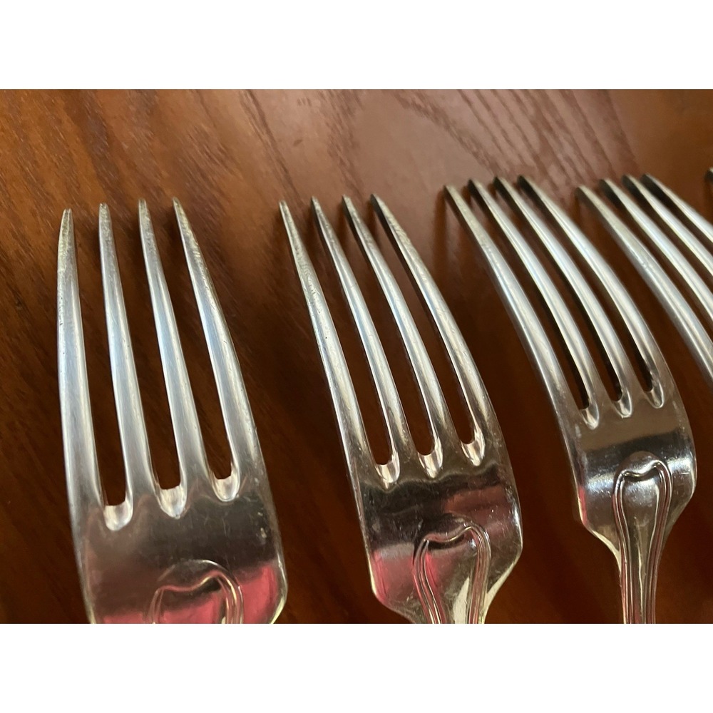 Vintage Wm Hutton &Sons Sheffield England Reeded Harley Pattern 12pc Dinner Fork - Picture 7 of 7